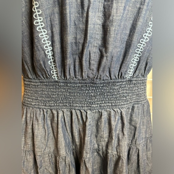 Women’s eShakti Wool Embellished Cotton Chambray Tier Dress Size 20W - Picture 6 of 12